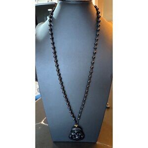 Laughing Buddha Black Obsidian Protection Necklace